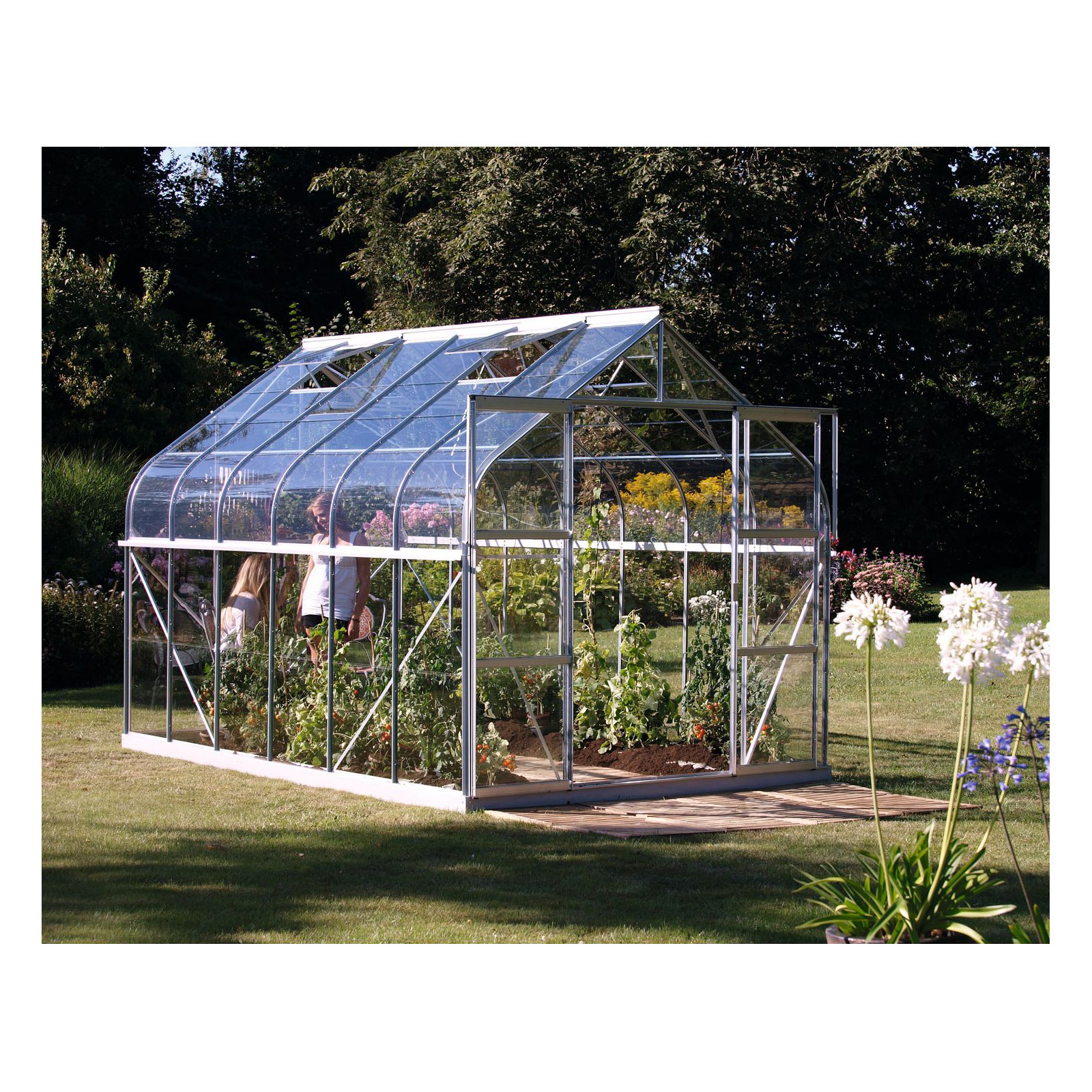 Vitavia Gewächshaus Dione 9900 9,9m² 3 mm Einscheibensicherheitsglas silber Bild 1