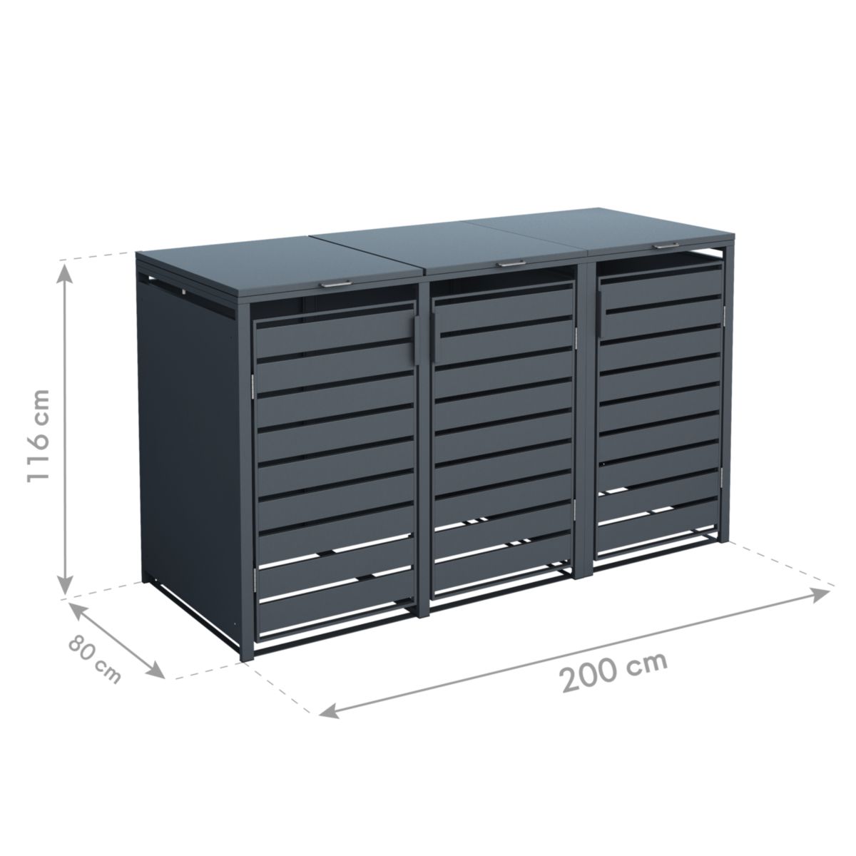 Westmann Mülltonnenbox Kubus 3x 240 L 80x200x116 cm Bild 10