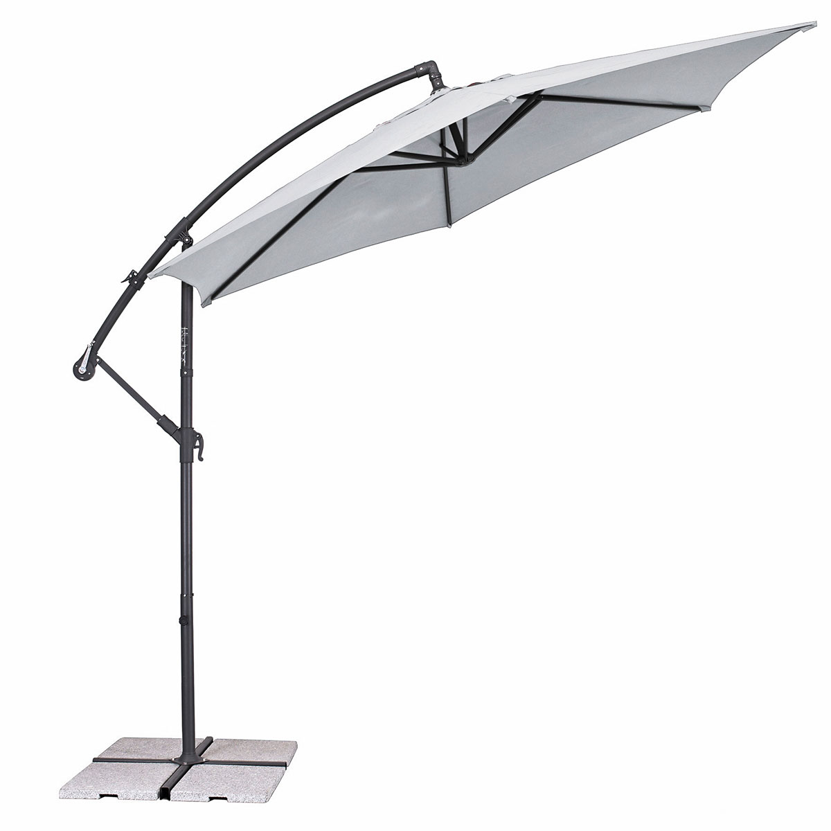 Haveson Ampelschirm Salerno 300 cm silber/grau