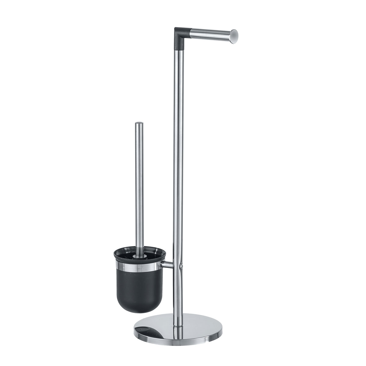 Wenko  Stand WC-Garnitur Parus Edelstahl glänzend 2in1 Kombination aus glänzendem Edelstahl