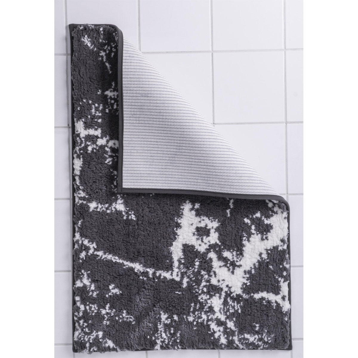 Ridder  Teppich Marmor 60 x 90 cm grau-weiß Polyester-Microfaser Bild 4