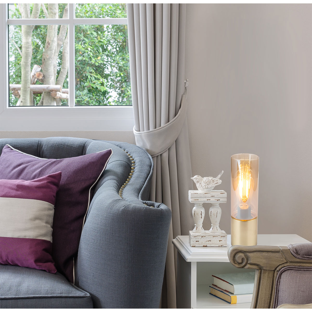 Flector Tischleuchte Edison Amber mit Touchfunktion messing Bild 2