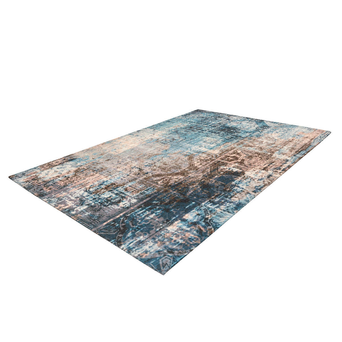 Flachflorteppich „Indiana 300“, blau/braun Bild 4