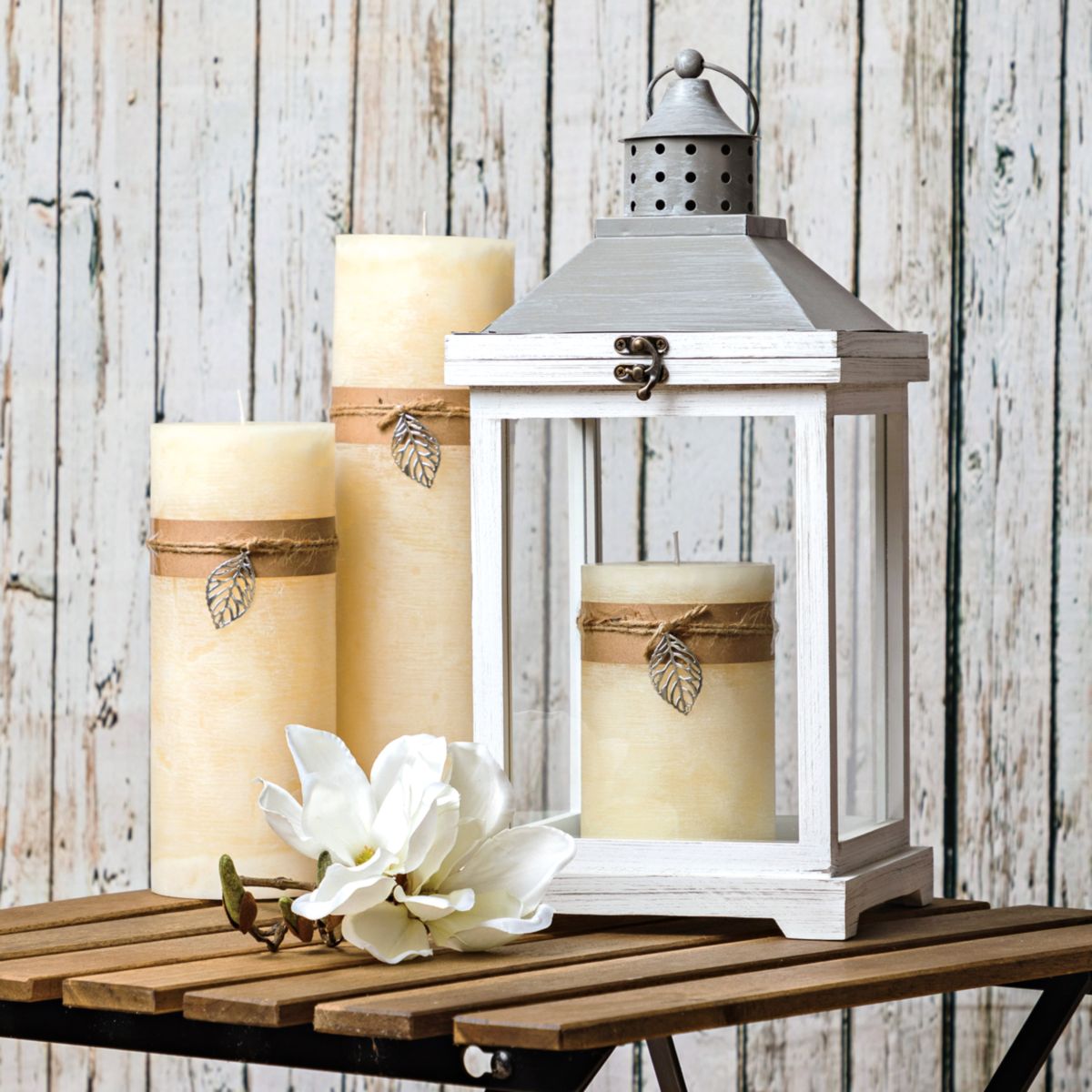 Ambientis Laternenkerze elfenbein Durchmesser 10 cm Höhe 15cm Bild 3