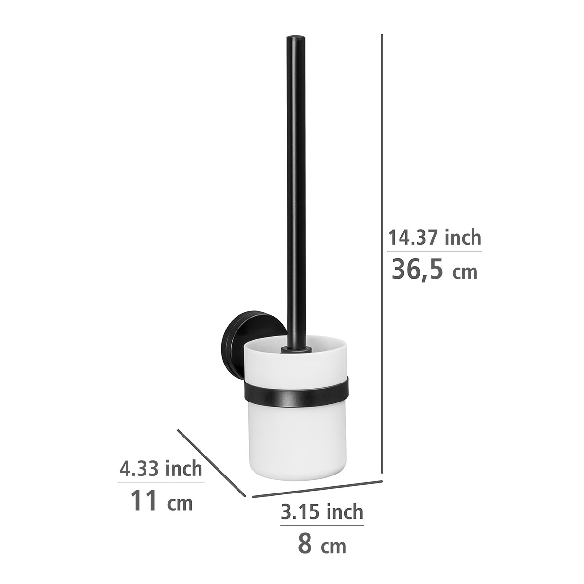 Wenko  Static-Loc Plus WC-Garnitur Pavia Schwarz WC-Bürstenhalter Befestigen ohne bohren Bild 5