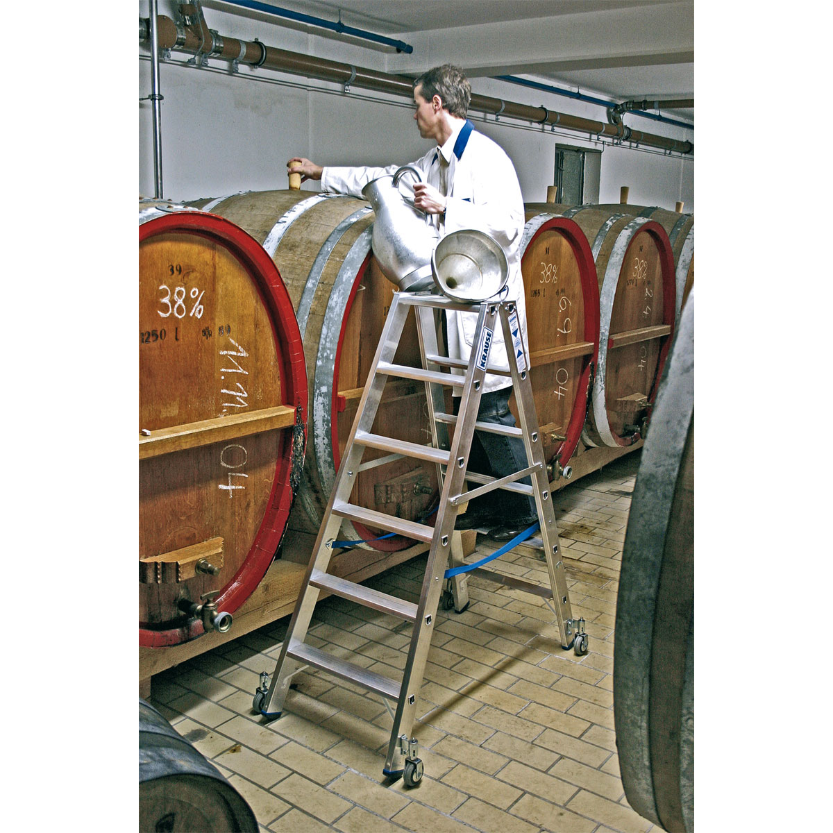 Krause STABILO STUFEN-DOPPELLEITER FAHRBAR 2 x 6 STUFEN Bild 10