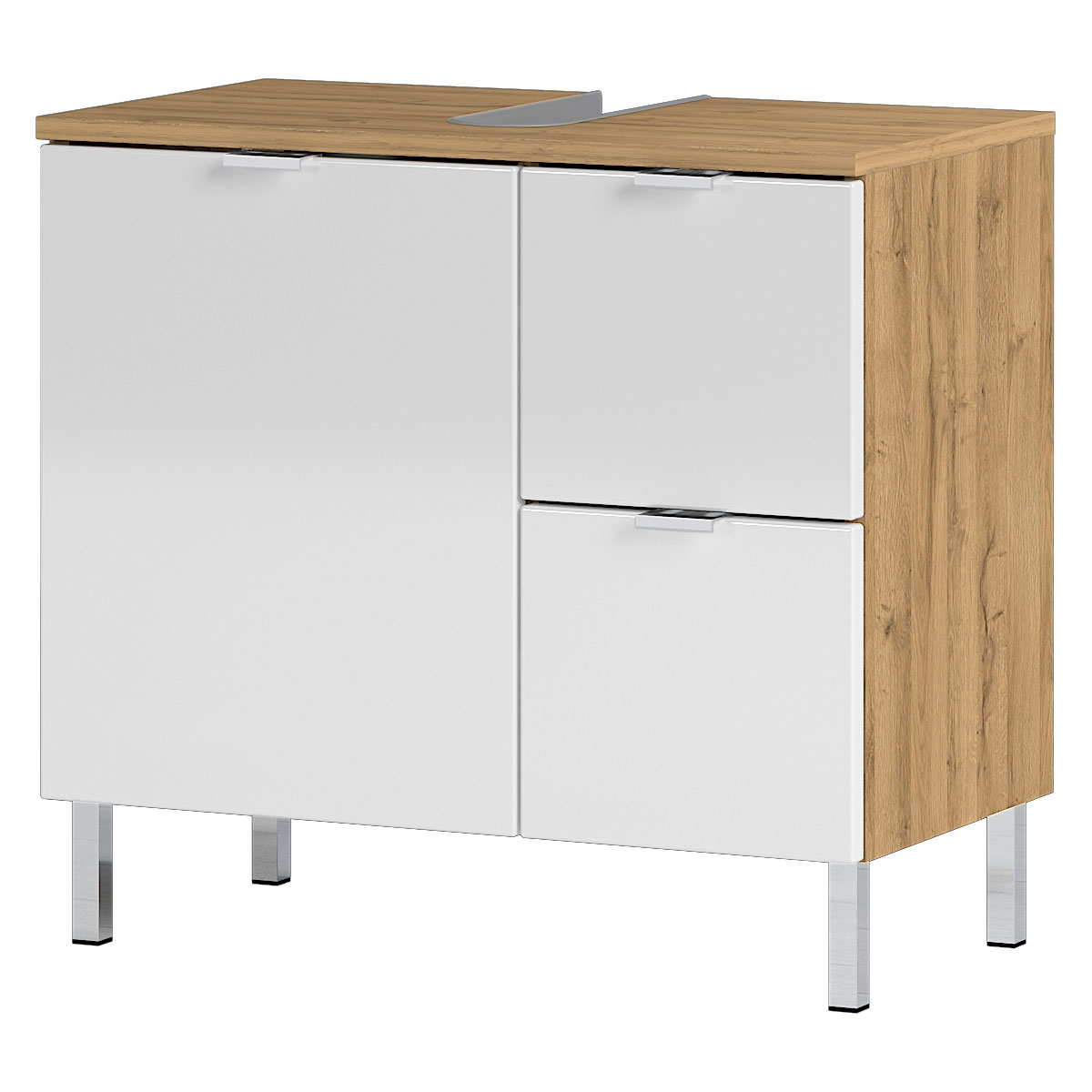 Waschbeckenunterschrank Maureen 2 Schubkästen 60 x 56 x 34 cm Grandson-Eiche-Nachbildung/weiß Bild 2