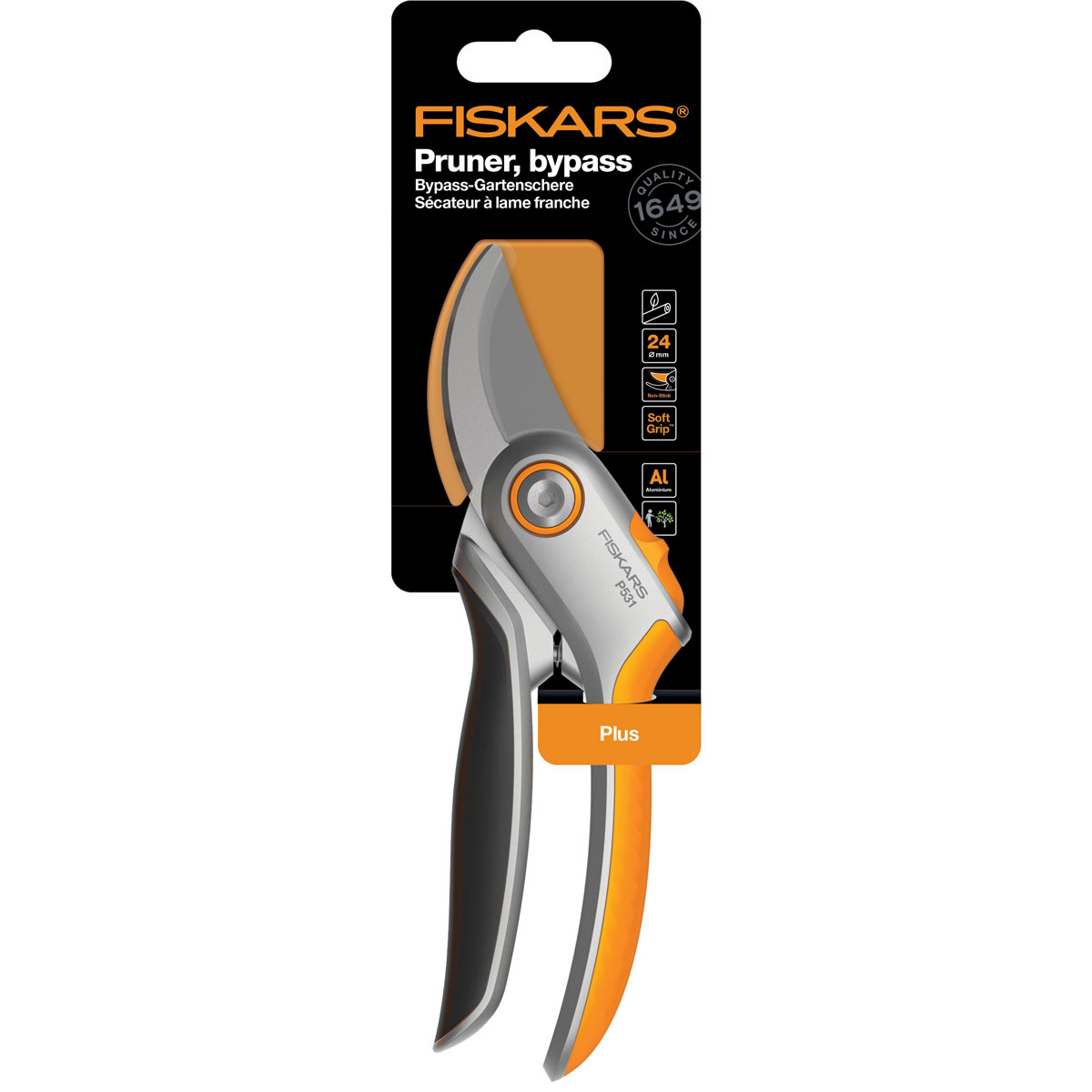 Fiskars Gartenschere Plus P531 Bypass Metall Bild 2