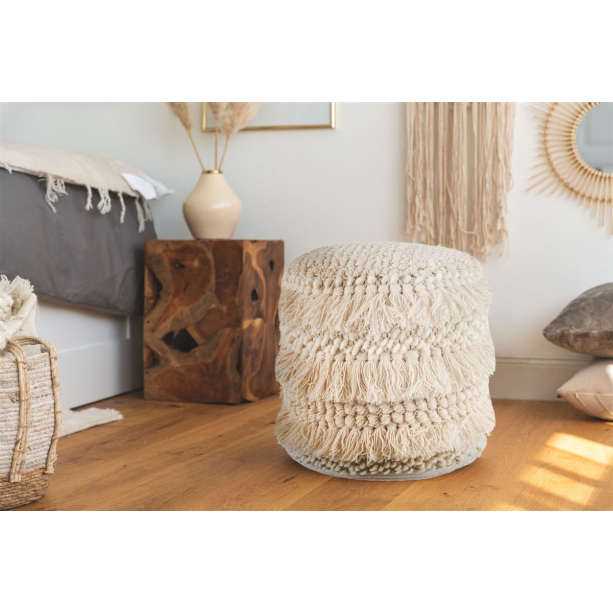 Pouf Hocker Bohist 325 Natural 35x35cm Bild 2