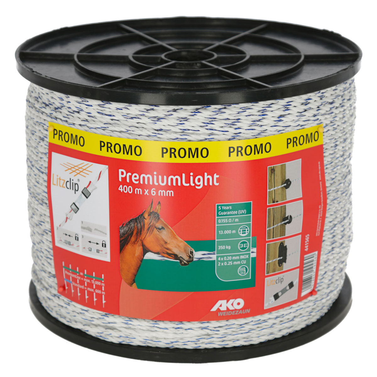 Weidezaunseil Premium Light 400 m weiß-blau Bild 6