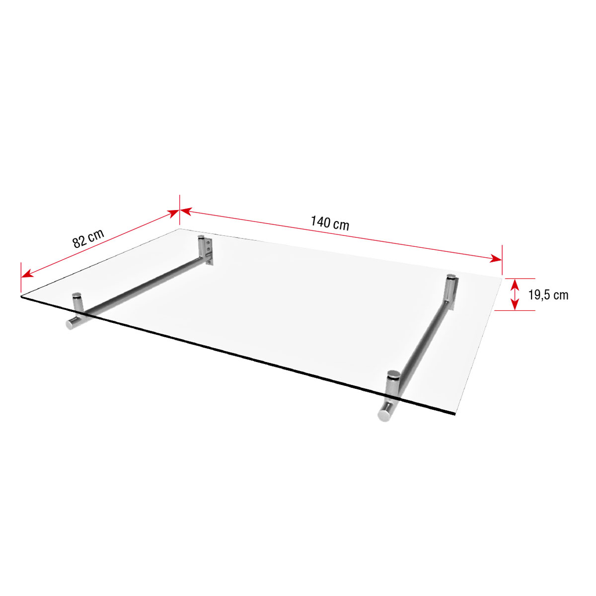 Durabil Edelstahl-Vordach HD 140 140 x 80 x 19,5 cm Bild 2