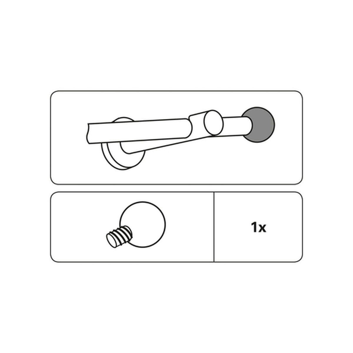Gardinia Endstück Kugel für Durchmesser 12 mm 3,3 cm Edelstahl Bild 3