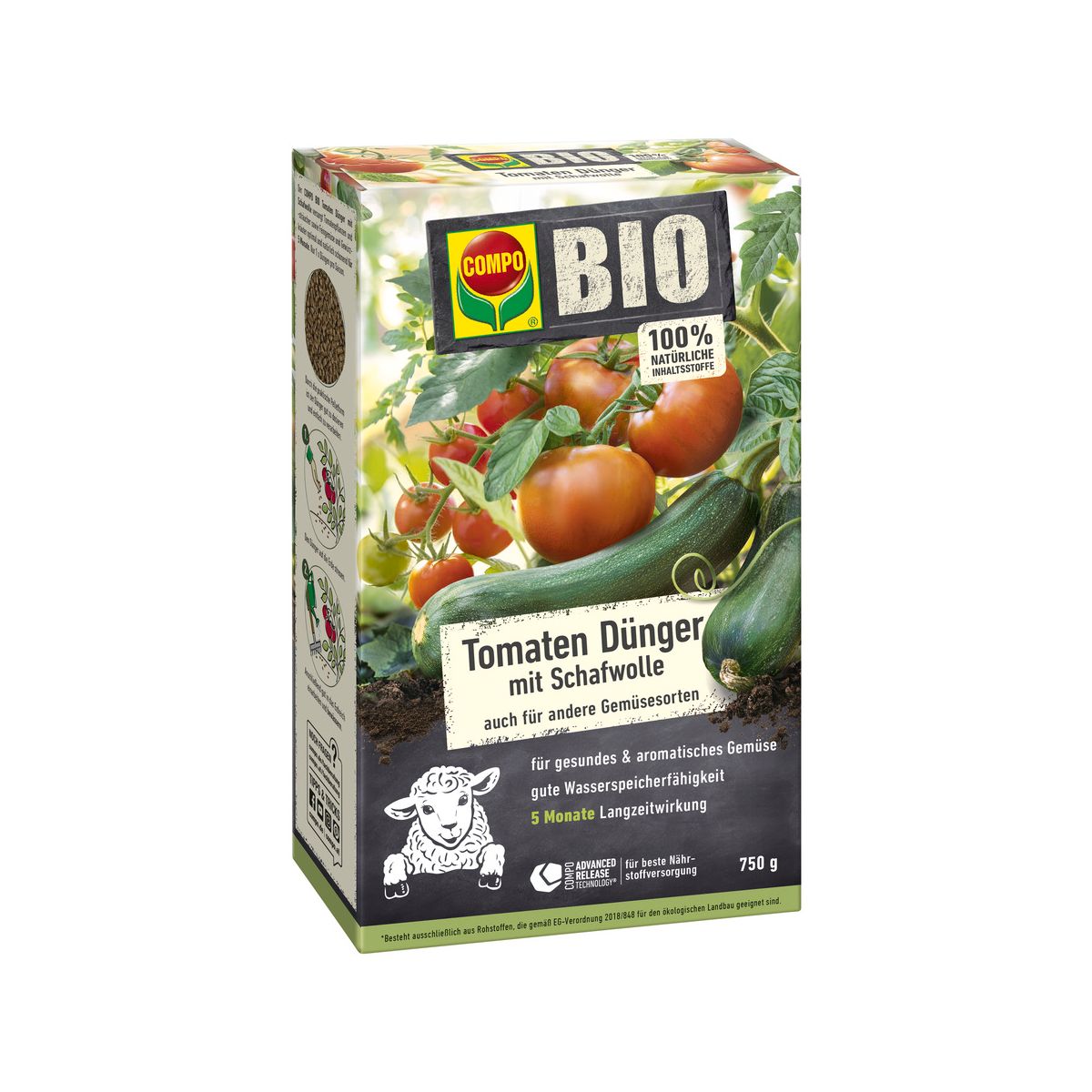 Compo BIO Tomaten Langzeit-Dünger mit Schafwolle 750 g