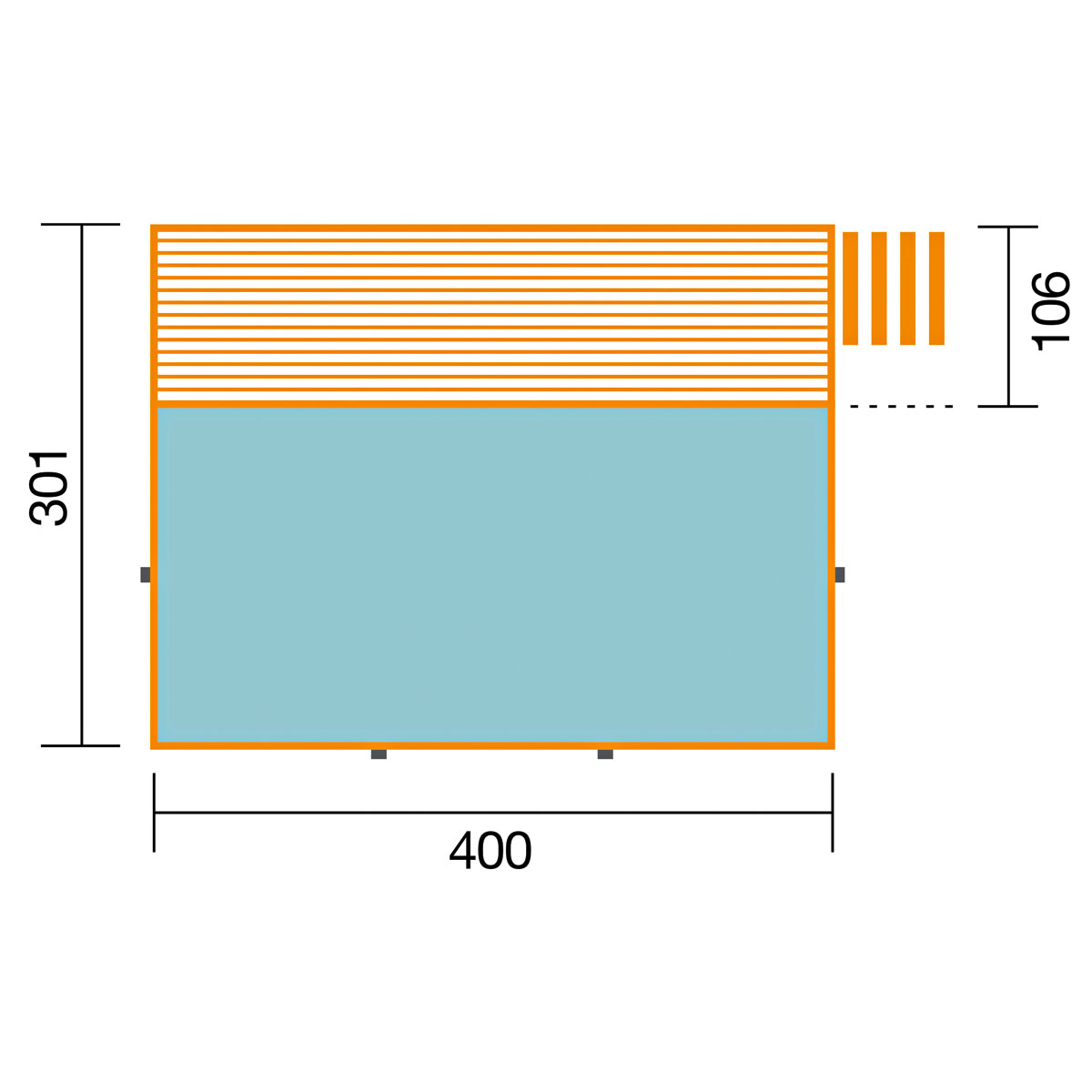 Weka Pool Rechteckig Größe 1 b 308,5 x 401,5 cm inkl Technikraum/Sonnendeck und FilteranlageFolie blau/weiss mosaik 0,8 mm Bild 2