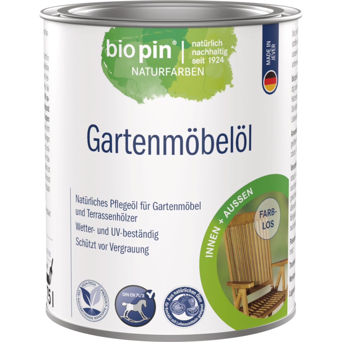 Biopin Gartenmöbelöl Farblos 0,750 l