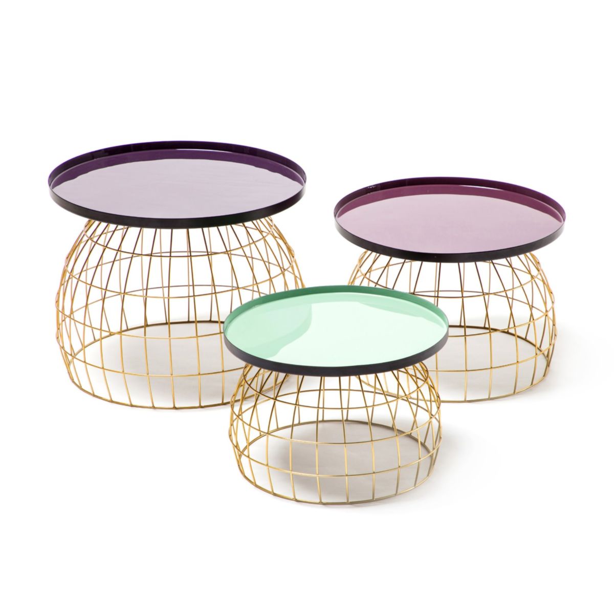 Beistelltisch-Set Laudatio 260 pflaume violett hellgrün