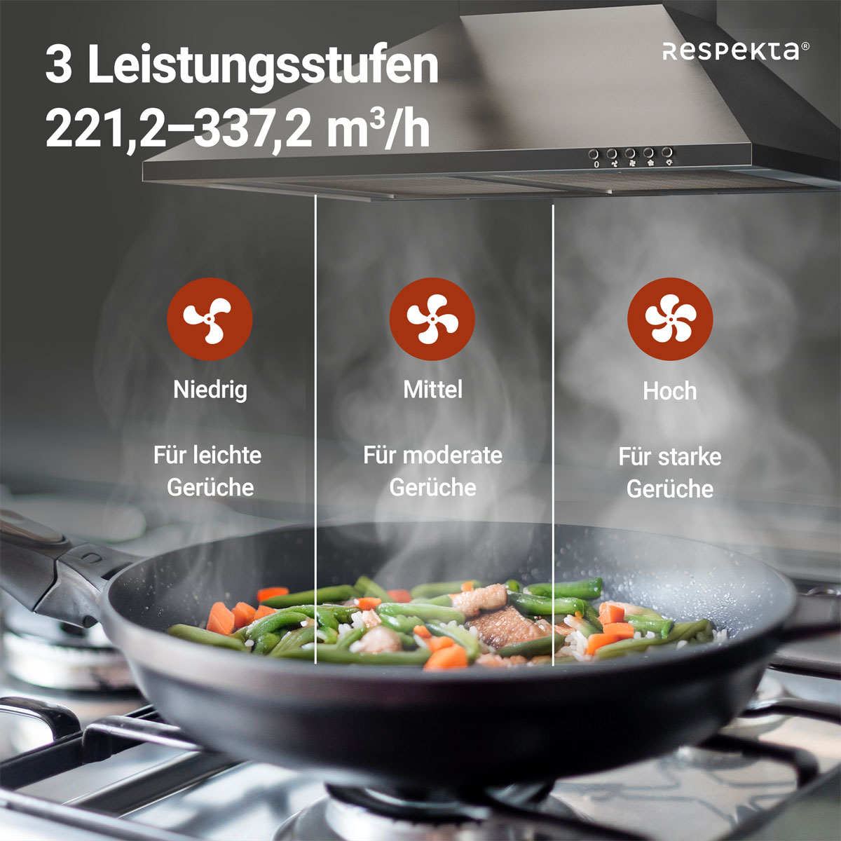 Respekta Nola Kaminhaube CH22058IXB 60 cm Edelstahl Bild 7