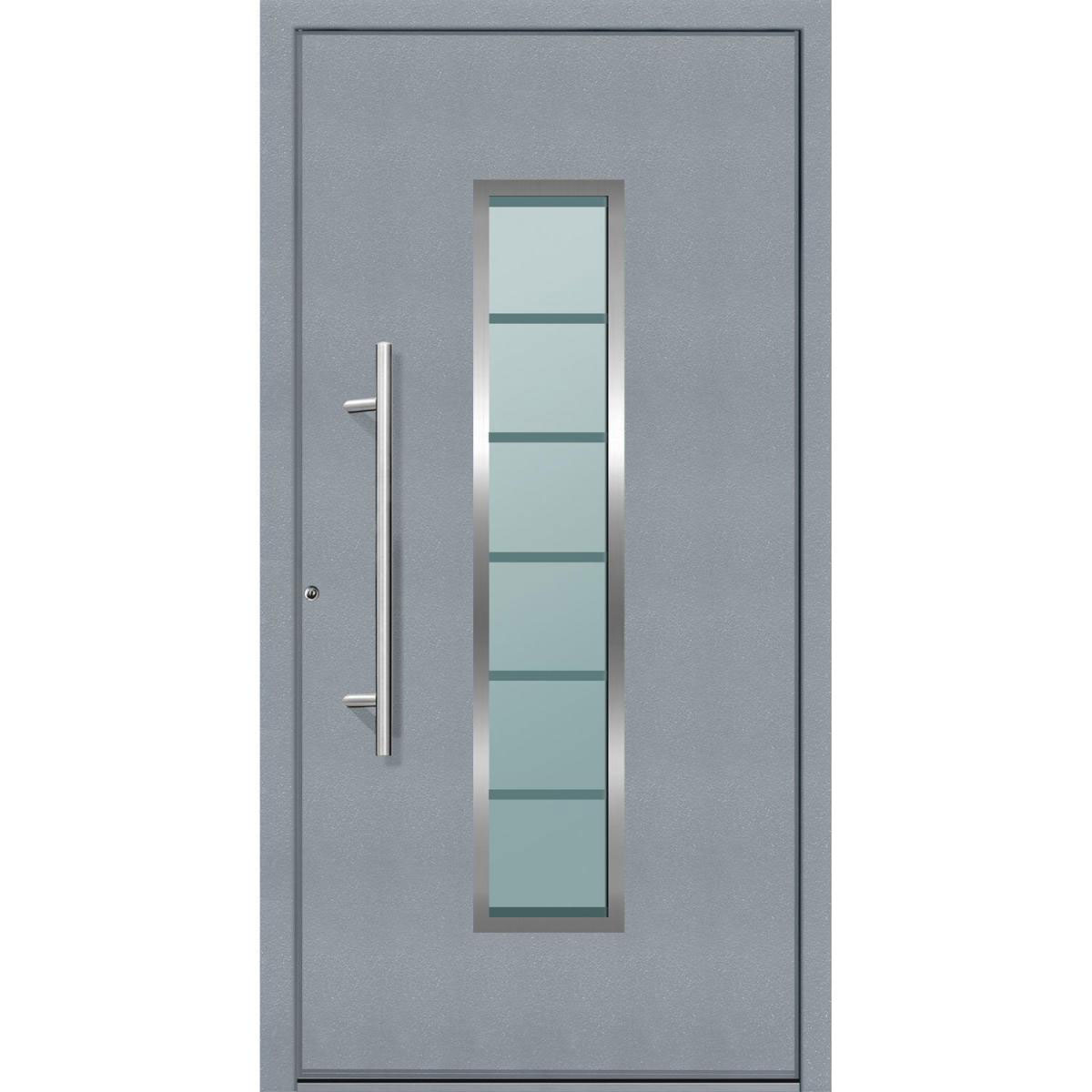 Aluminium Sicherheits-Haustür Bergamo Superior 60 mm grau 110 x 210 cm Anschlag links inkl Griffset Bild 1