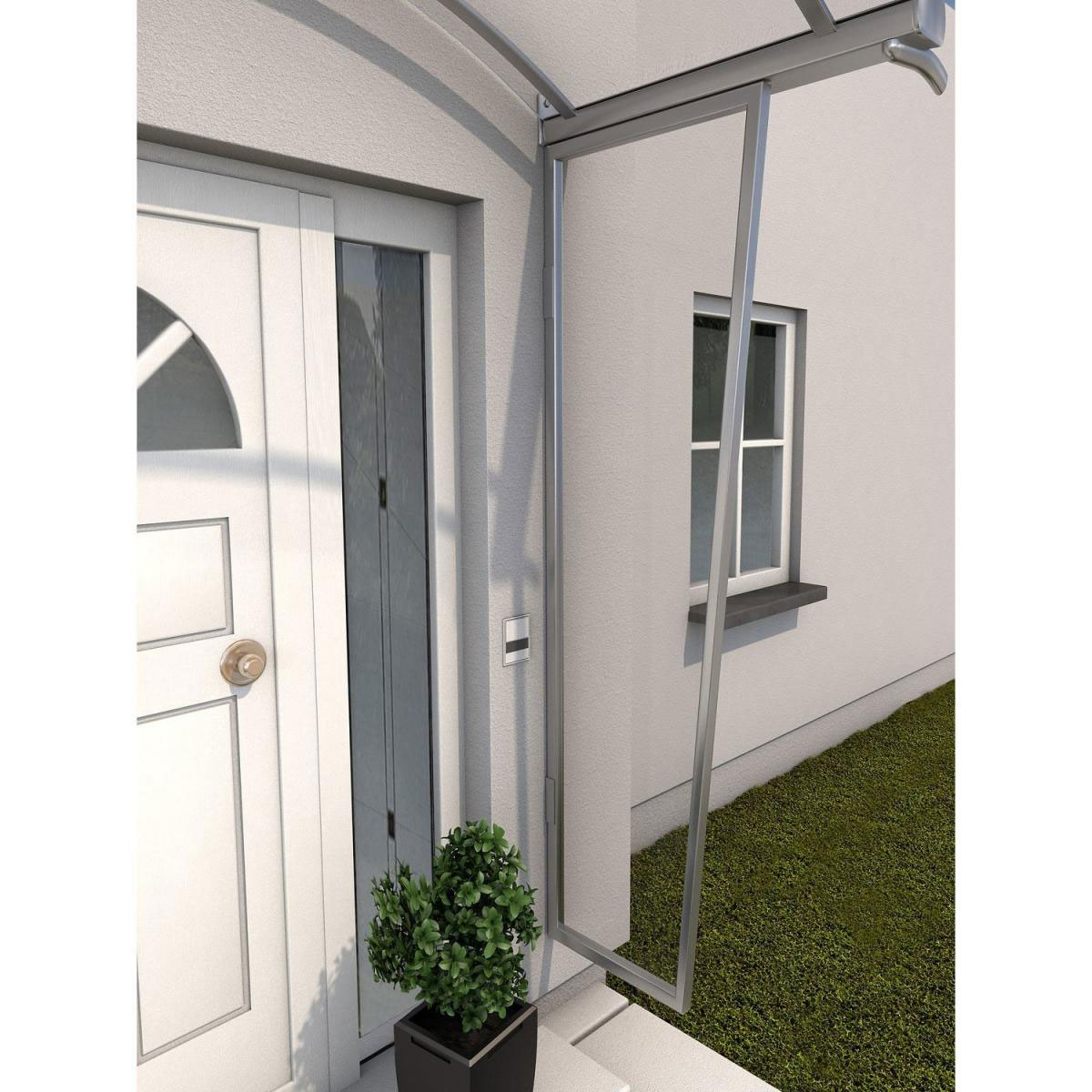 Durabil Seitenblende B1 Edelstahloptik Acrylglas 4 mm klar 45 x 60 x 200 cm