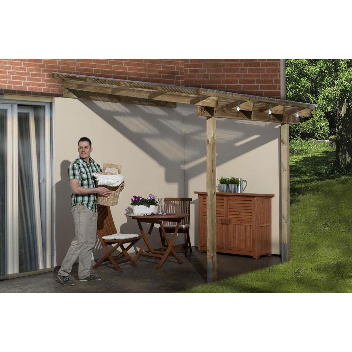 Weka Terrassenüberdachung Größe 1,300 x 250 cm