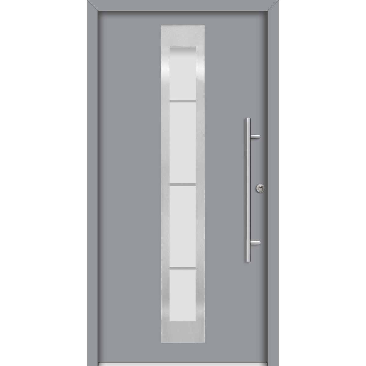 SplenDoor  Premium-Haustür Passivedoor Malmo RC2 energiesparend einbruchsicher grau 110 x 210 cm rechts Bild 1