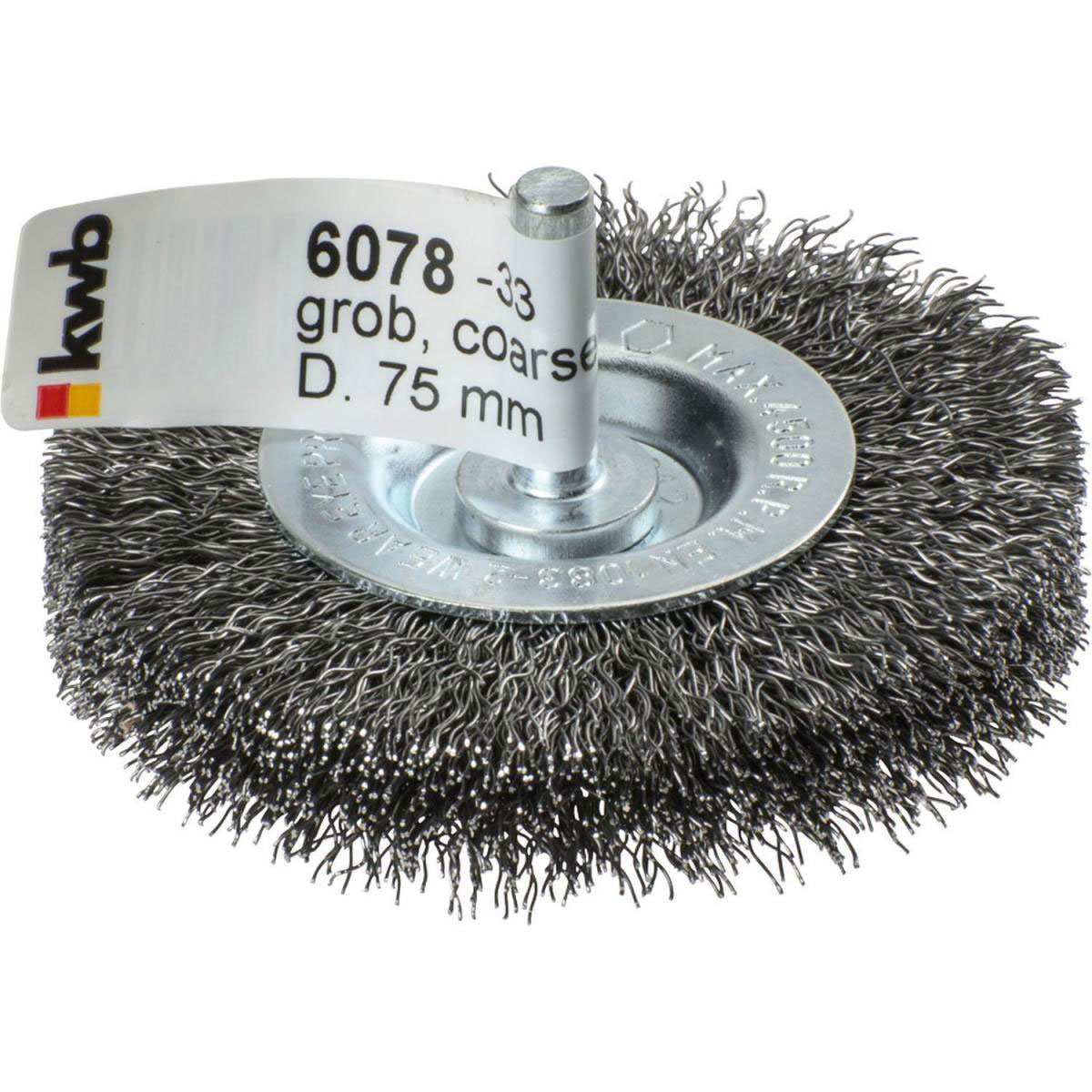 kwb  Scheibenbürsten für Einsatz mit Bohrmaschinen und Akkuschraubern HSS doppeldick grob Durchmesser 75 mm