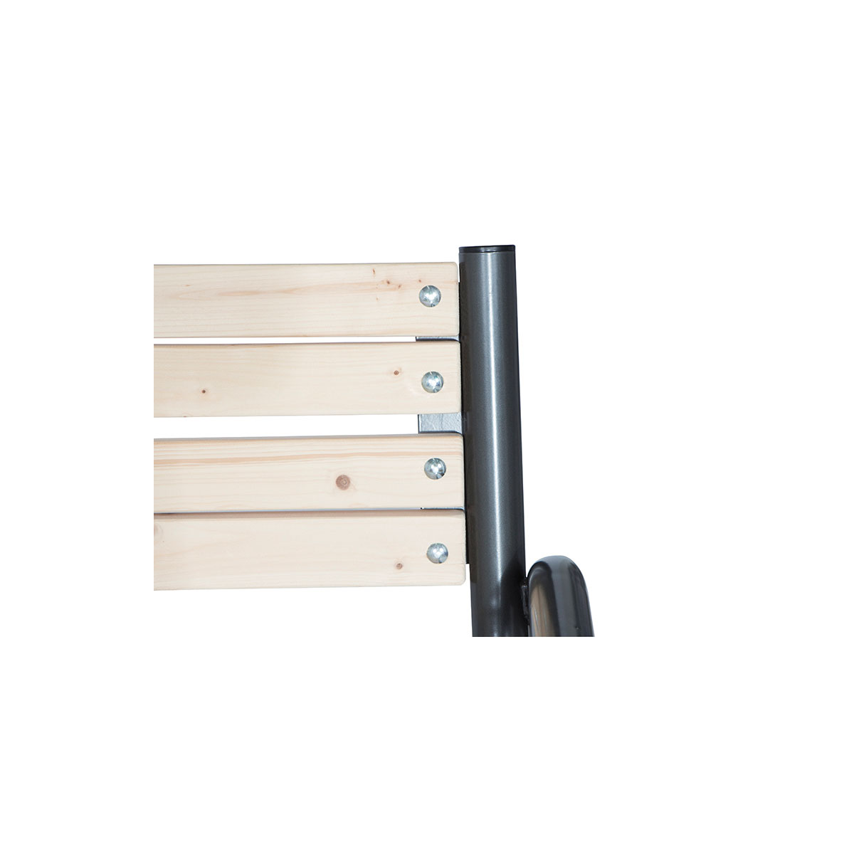 Bank „Park“ 3-Sitzer, 77x150x84 cm, anthrazit, Flächen aus Kiefernholz Bild 5