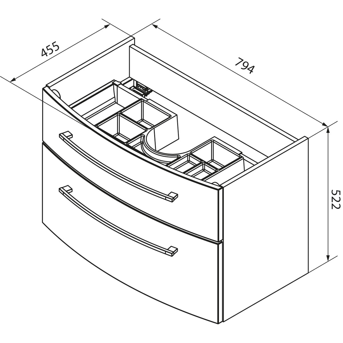 Fackelmann  Waschtisch-Set B.Style 832 x 543 x 478 mm Nature Oak/Weiß Bild 9