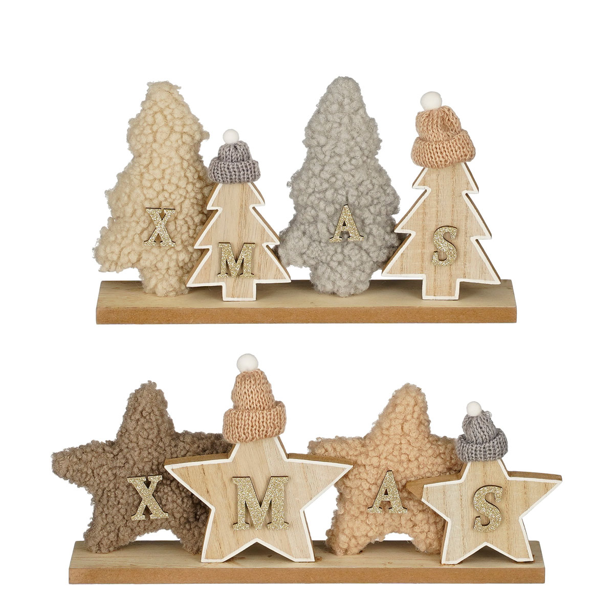 Weihnachten braun grau FSC 100 Prozent 36 x 6 x 15,5 cm