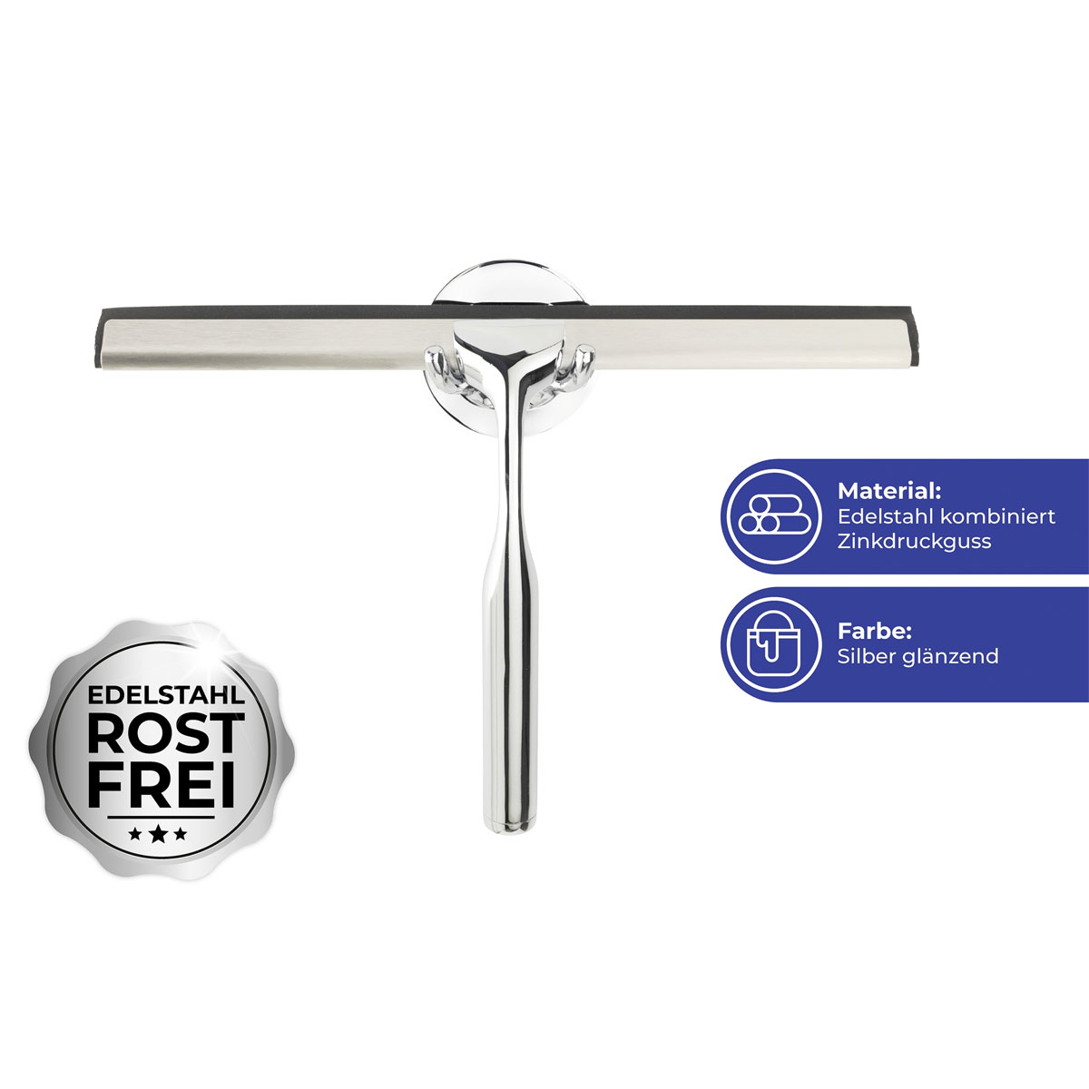 Wenko  Badezimmerwischer Terni Plus Duschabzieher mit Turbo-Loc Wandbefestigung zum Ankleben Bild 5