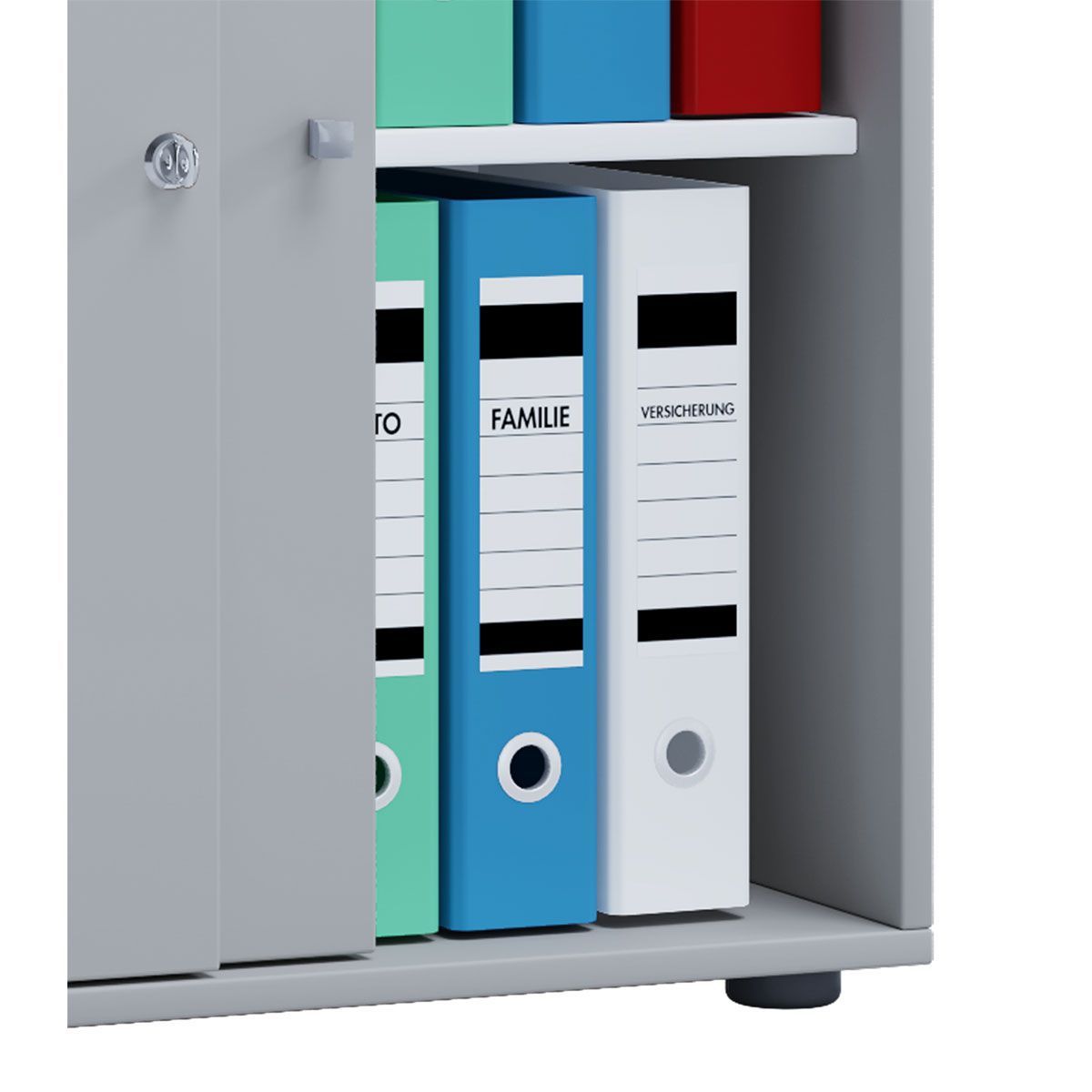 Büroschrank Lona L mit Schiebetüren grau Bild 2