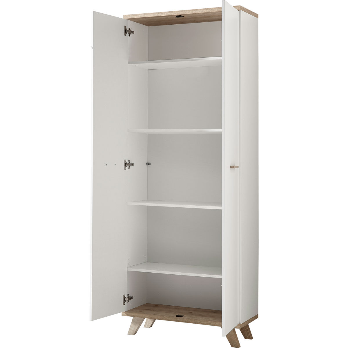 Aktenschrank Helsinki skandinavisches Design 75 x 193 x 37 cm weiß/Sanremo-Eiche-Nachbildung Bild 2