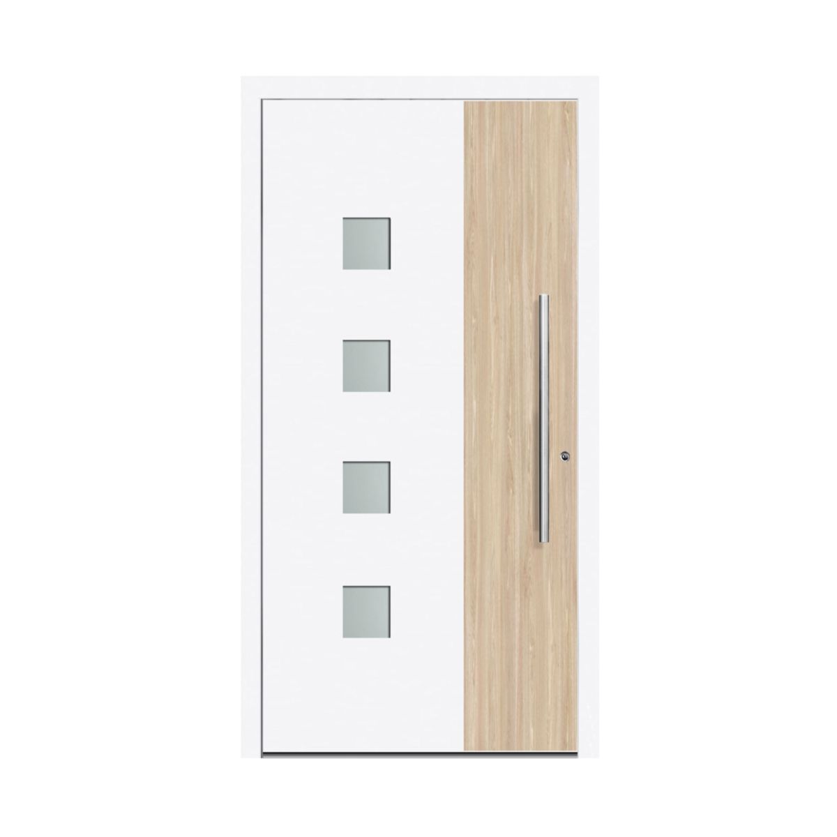 Schüco Aluminium Haustür 110 Messina Excellent 1100 x 2100 mm RAL9016 DR