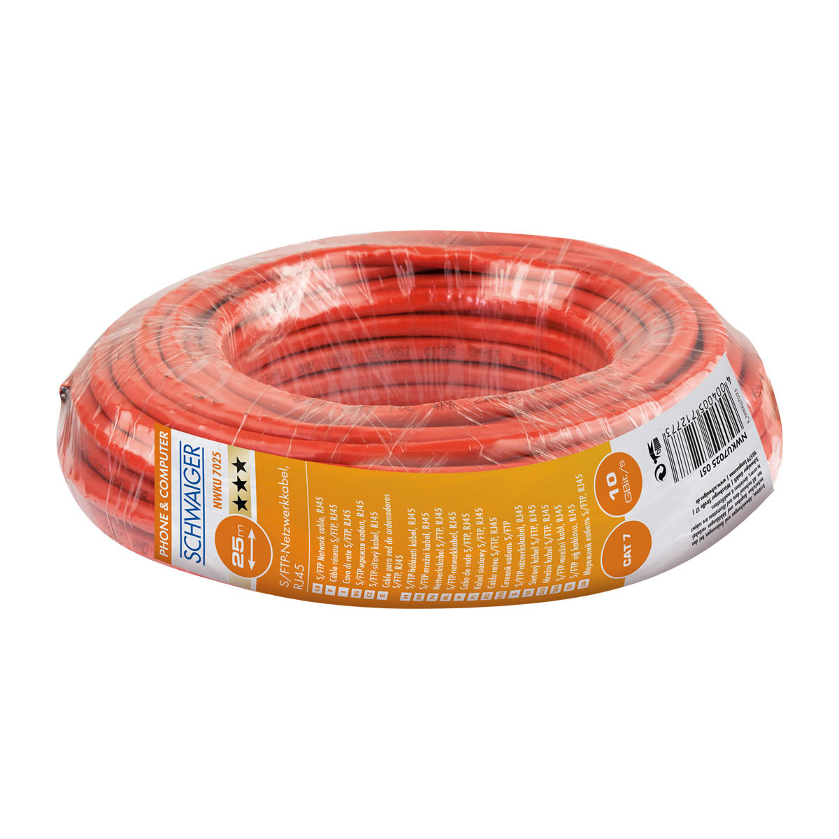 Schwaiger Netzwerkkabel CAT7 25m orange