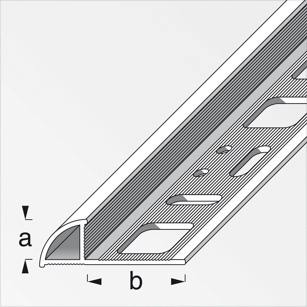 Fundamo Viertelkreisprofil 12,5 mm 2,5m Aluminium silber Bild 2