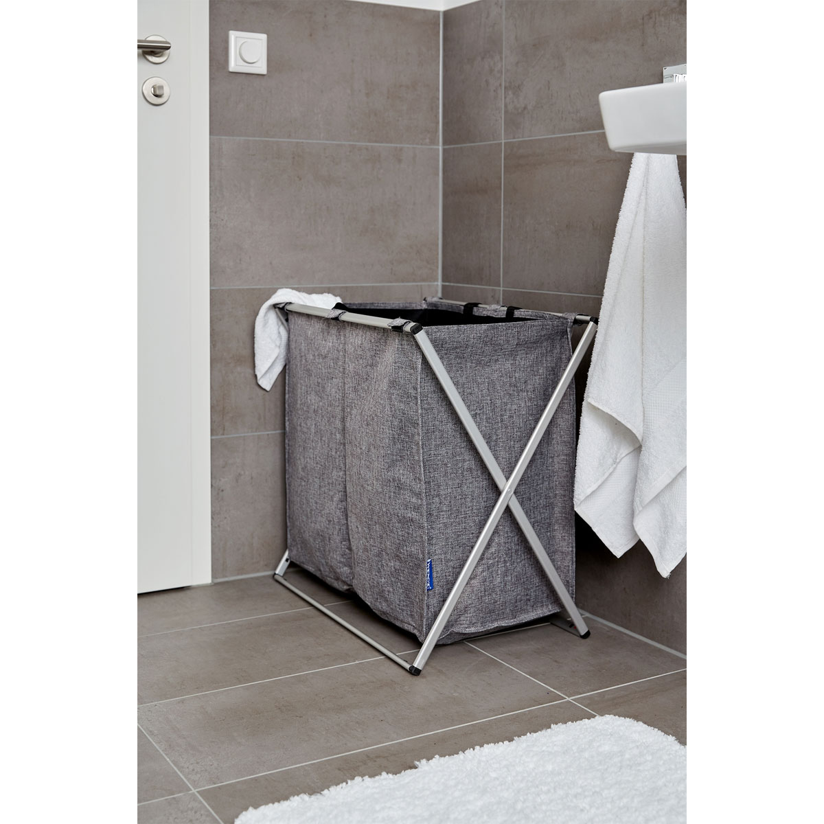 Wenko Wäschesammler Duo grau meliert 120 l Bild 8