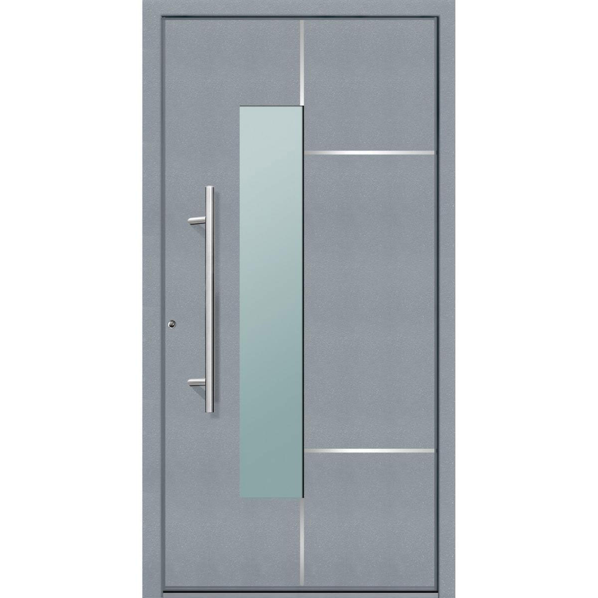 Aluminium Sicherheits-Haustür Bari Superior 60 mm grau 110 x 210 cm Anschlag links inkl Griffset Bild 1
