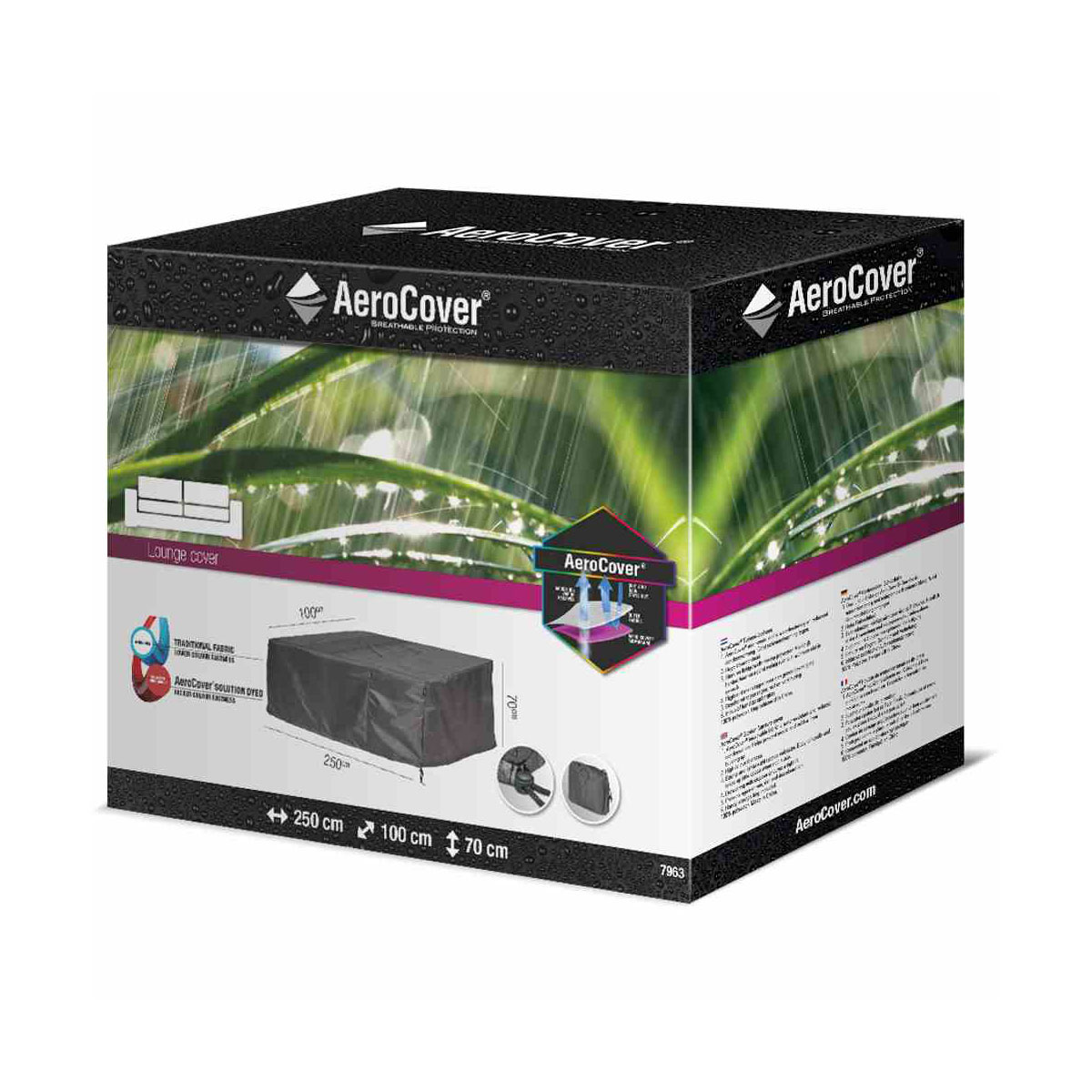 AeroCover Schutzhülle für Loungebänke 250 x 100 x 70 cm anthrazit Bild 1