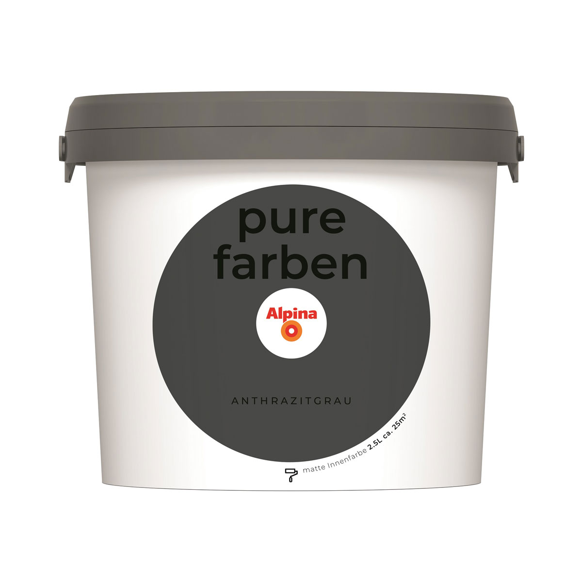 Alpina Innenfarbe pure farben 2,5 L Anthrazitgrau matt Bild 1