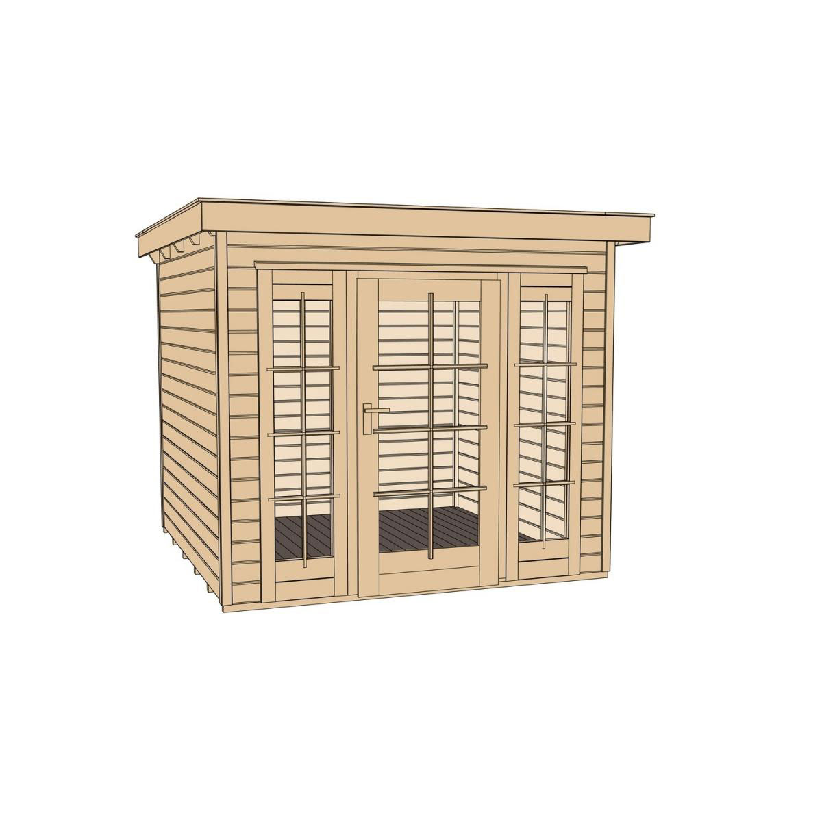 Weka Gartenhaus Panorama 172 Größe 1/2 mit Glastür 259 x 286 x 216 cm Bild 3