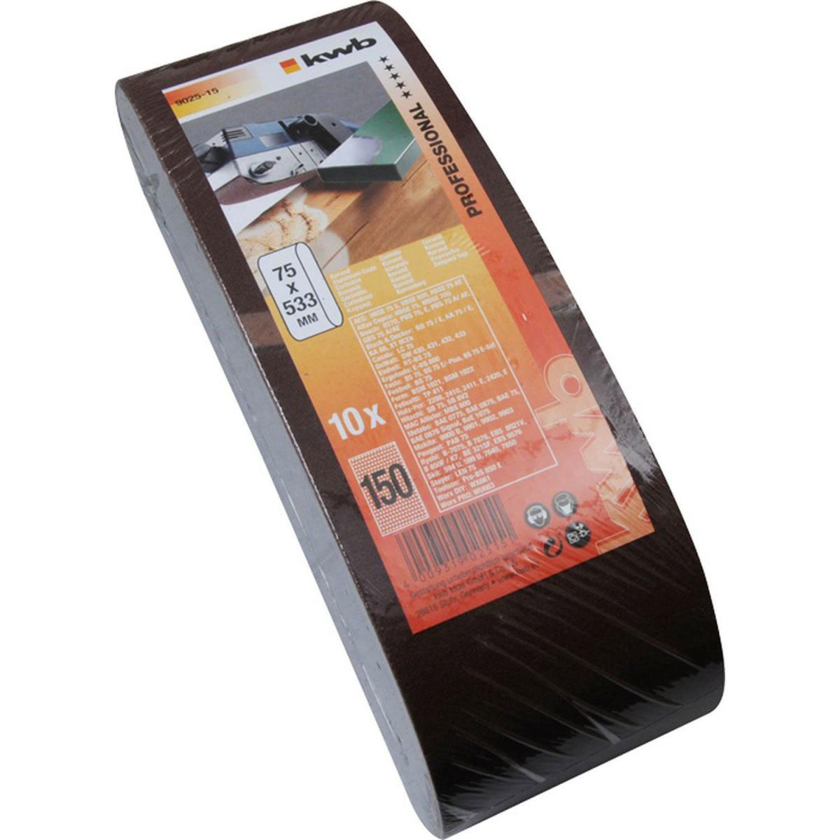 kwb  Schleifbänder Holz und Metall 75 x 533 mm K150 Bild 2