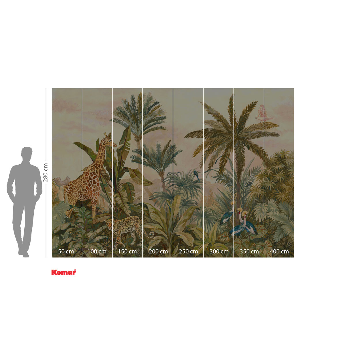 Komar  Vlies Fototapete Tropical Vintage Garden 400x280 cm Bild 3