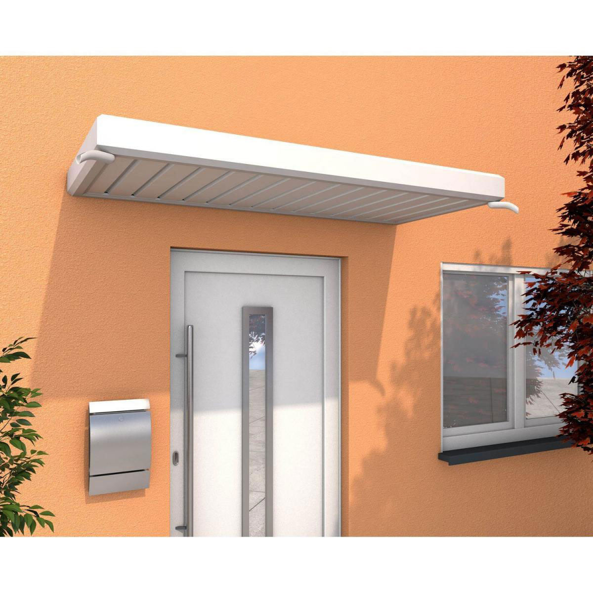 Durabil Rechteckvordach Typ NM weiß 200 x 90 x 14 cm