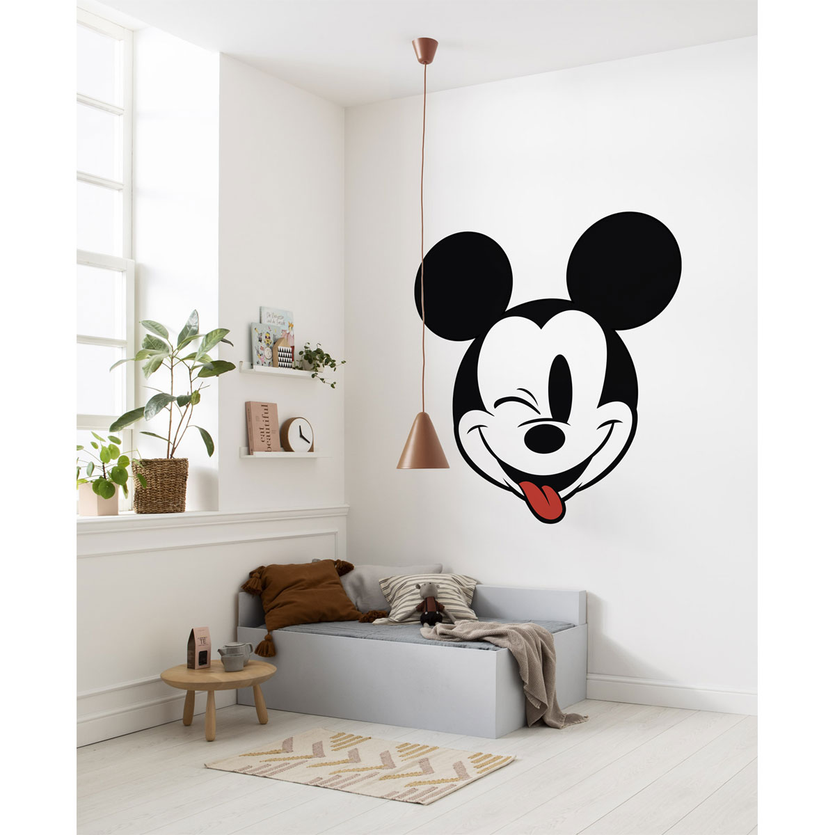 Komar  Selbstklebende Vlies Fototapete rund Mickey Head Optimism Durchmesser 125 cm
