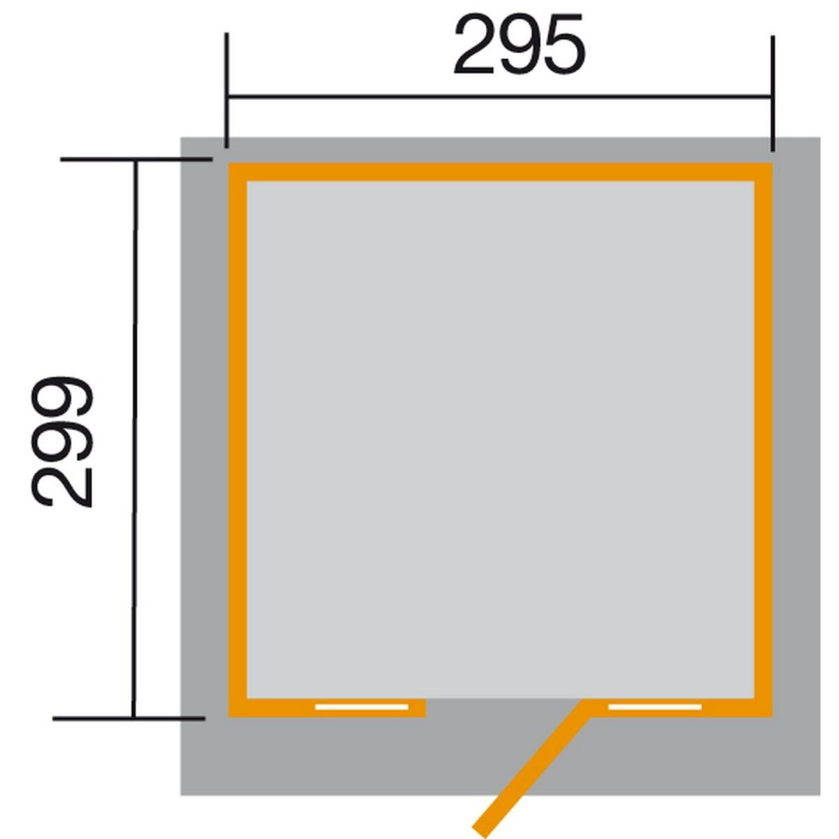Weka Gartenhaus Panorama 172 Größe 1/2 mit Glastür 319 x 342 x 216 cm Bild 3