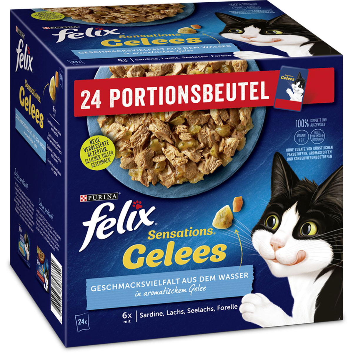 Felix „Sensation Gelee“  vom Wasser, 24x85g, Portionsbeutel