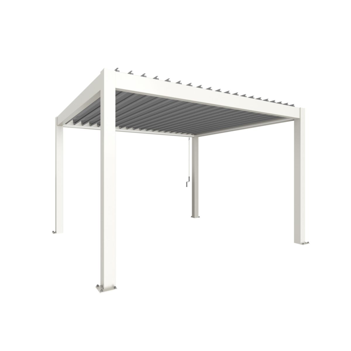 Biohort Pergola Gr. 4x3,5 weiss/silber-metallic 404,5x 367,5x 264 cm