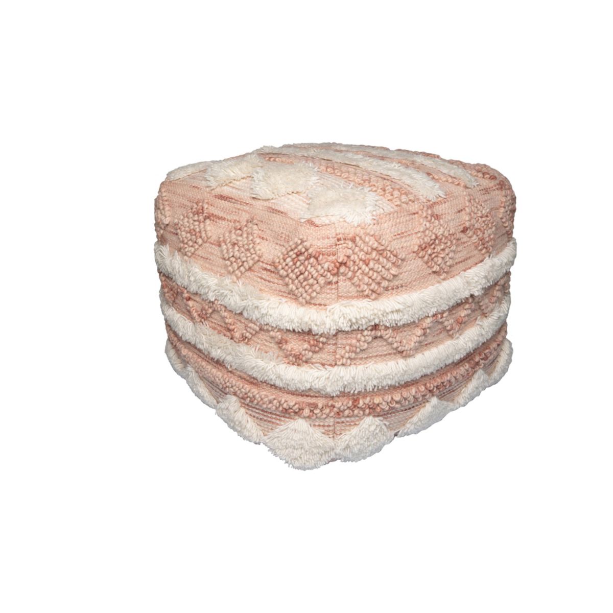 Pouf Hocker Bohist 225 rosa creme 50x50cm