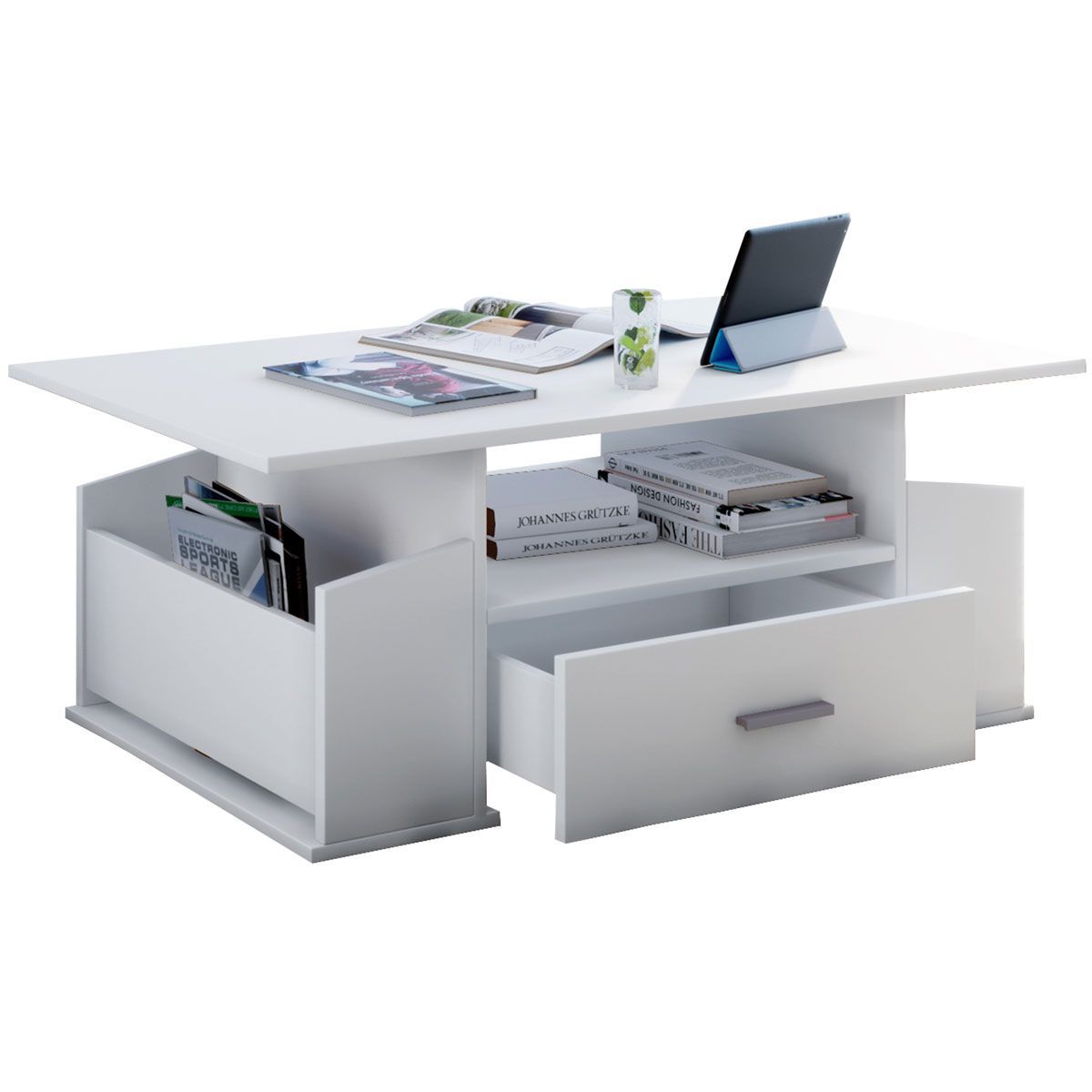 Couchtisch Junata weiß/schwarz