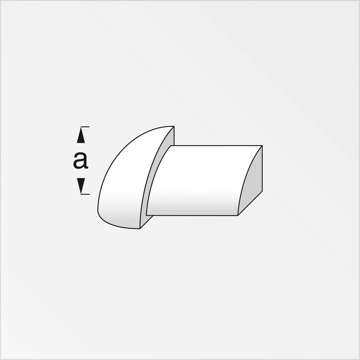 Fundamo Viertelkreis-Außeneck 12,5 mm silber 1 Stück Bild 2